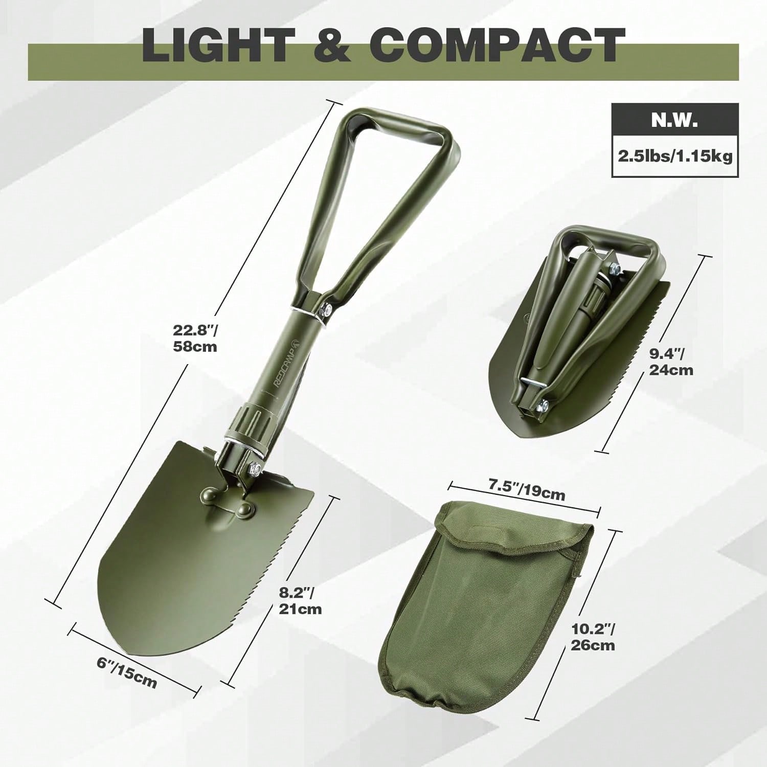 Pá de camping dobrável de 23 p - Gardening Tools Green avaliação e preço