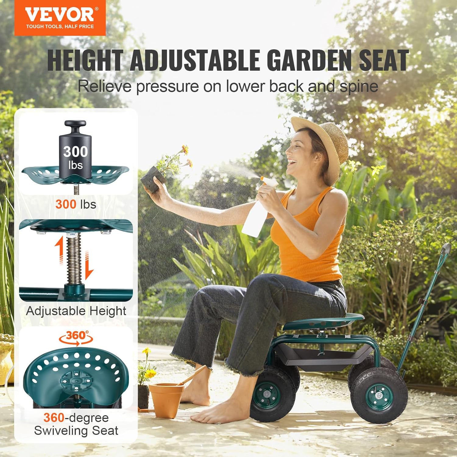 Carrinho de Jardim com Assento - Gardening Tools Green avaliação e preço