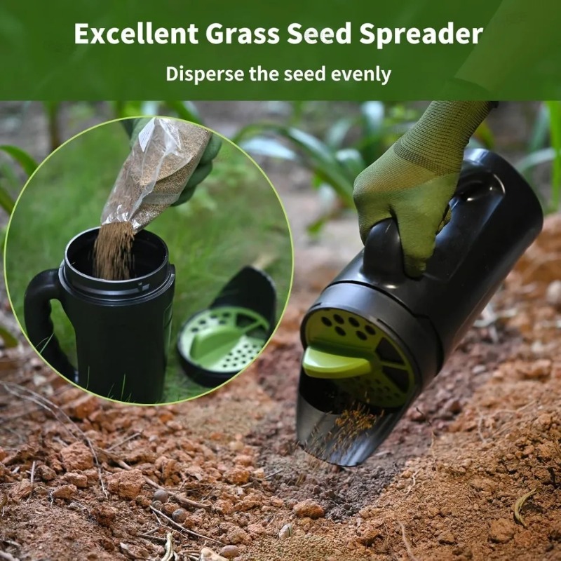 Espalhador de Grama Portátil e - Grass Seed Spreader avaliação e preço